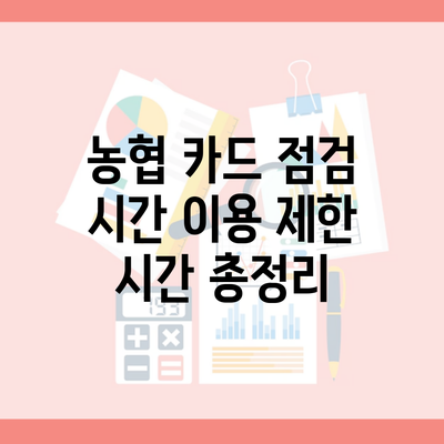 농협 카드 점검 시간 이용 제한 시간 총정리