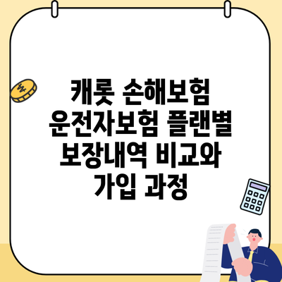 캐롯 손해보험 운전자보험 플랜별 보장내역 비교와 가입 과정