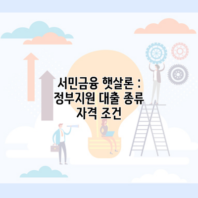 서민금융 햇살론 : 정부지원 대출 종류 자격 조건