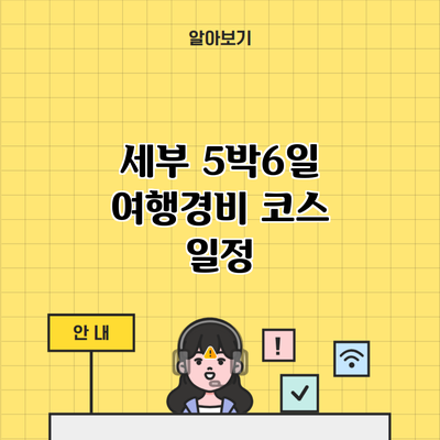 세부 5박6일 여행경비 코스 일정