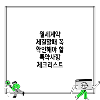 월세계약 체결할때 꼭 확인해야 할 특약사항 체크리스트