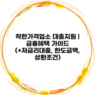 착한가격업소 대출지원 | 금융혜택 가이드 (+저금리대출, 한도금액, 상환조건)