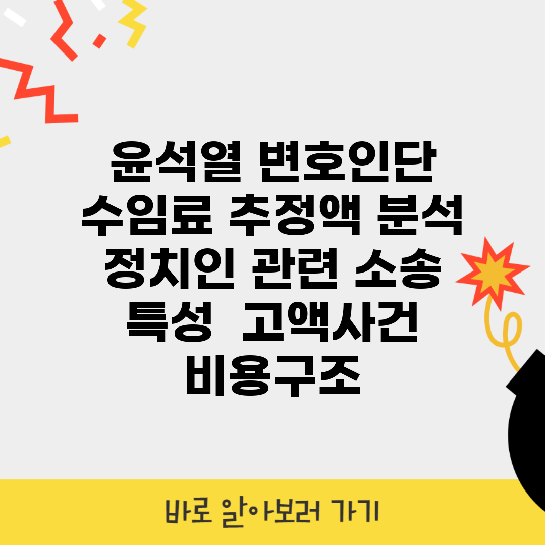 윤석열 변호인단 수임료 추정액 분석 | 정치인 관련 소송 특성 | 고액사건 비용구조
