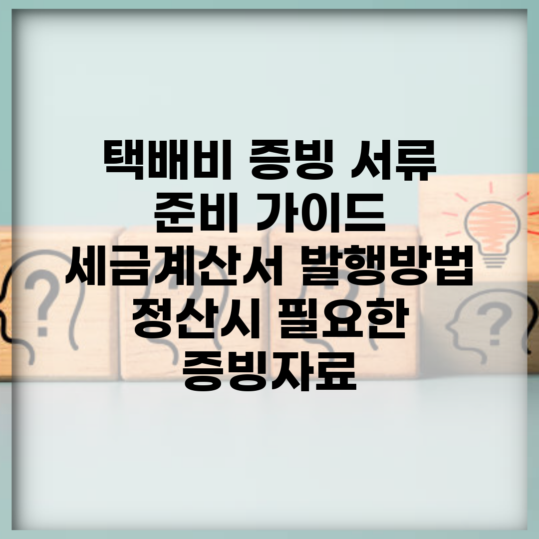 택배비 증빙 서류 준비 가이드 | 세금계산서 발행방법 | 정산시 필요한 증빙자료