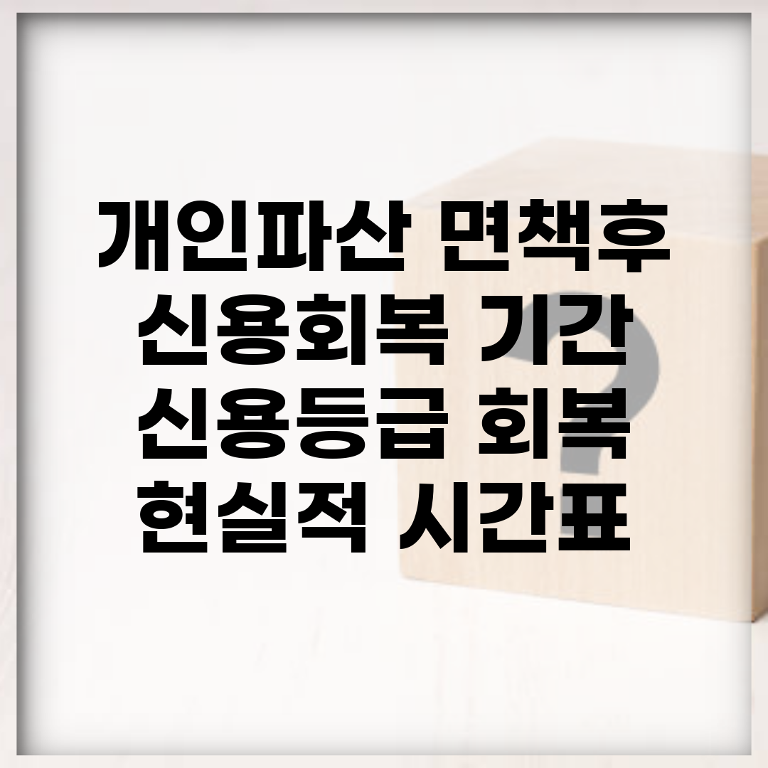 개인파산 면책후 신용회복 기간 | 신용등급 회복 현실적 시간표