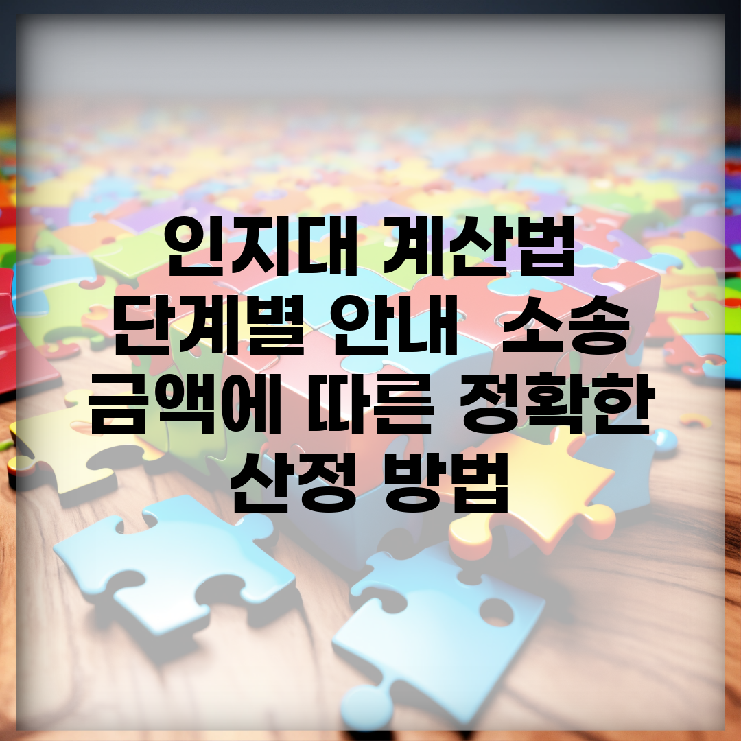 인지대 계산법 단계별 안내 | 소송 금액에 따른 정확한 산정 방법