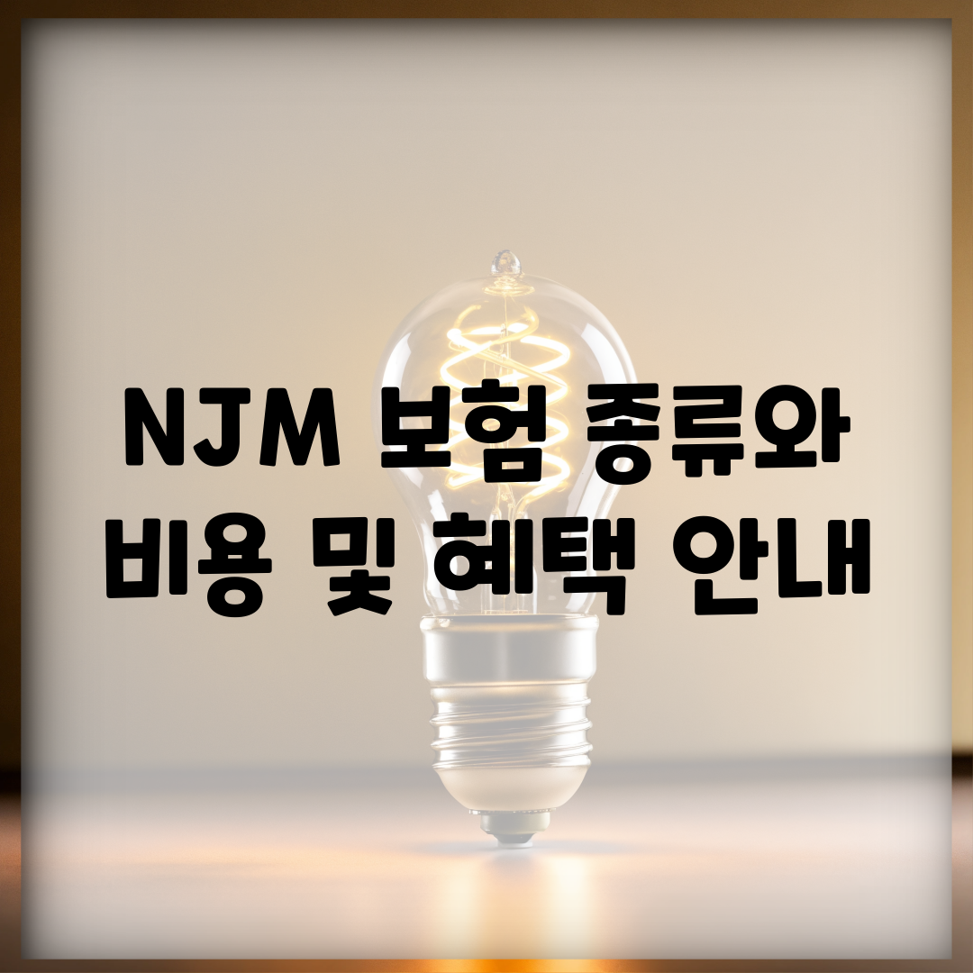 NJM 보험 종류와 비용 및 혜택 안내