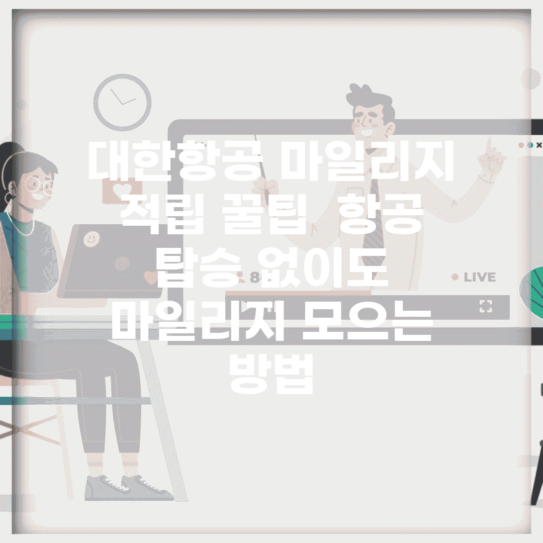 대한항공 마일리지 적립 꿀팁 | 항공 탑승 없이도 마일리지 모으는 방법