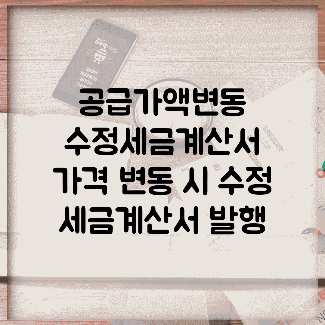 공급가액변동 수정세금계산서 | 가격 변동 시 수정 세금계산서 발행