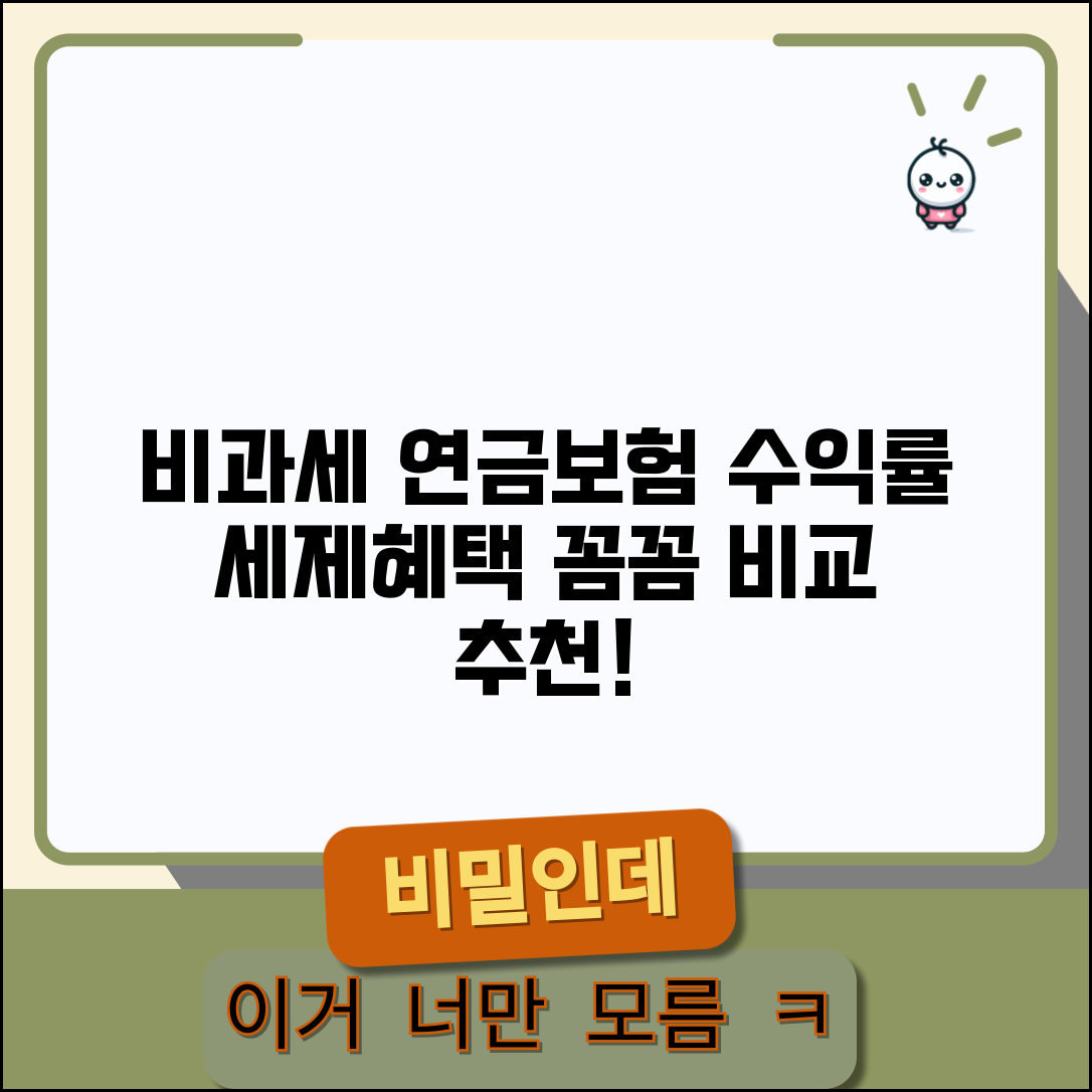 비과세 연금보험 추천상품 | 추천 상품 | 수익률 비교 | 세제혜택 | 가입조건 | 선택 기준