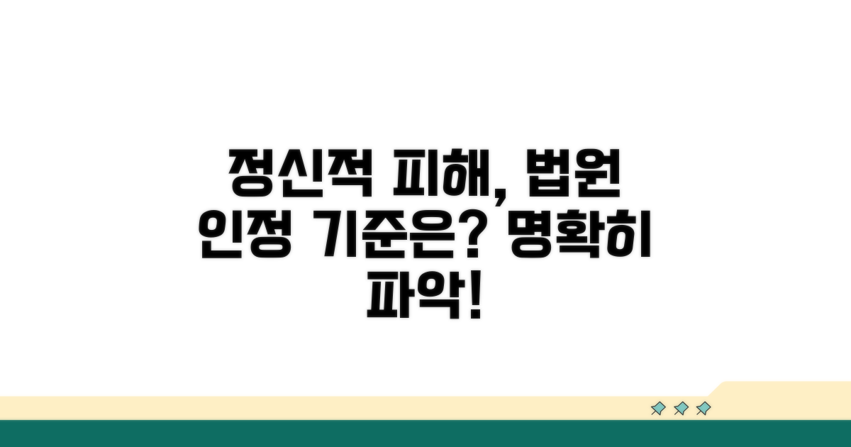 정신적 피해, 법원 인정 기준 파악