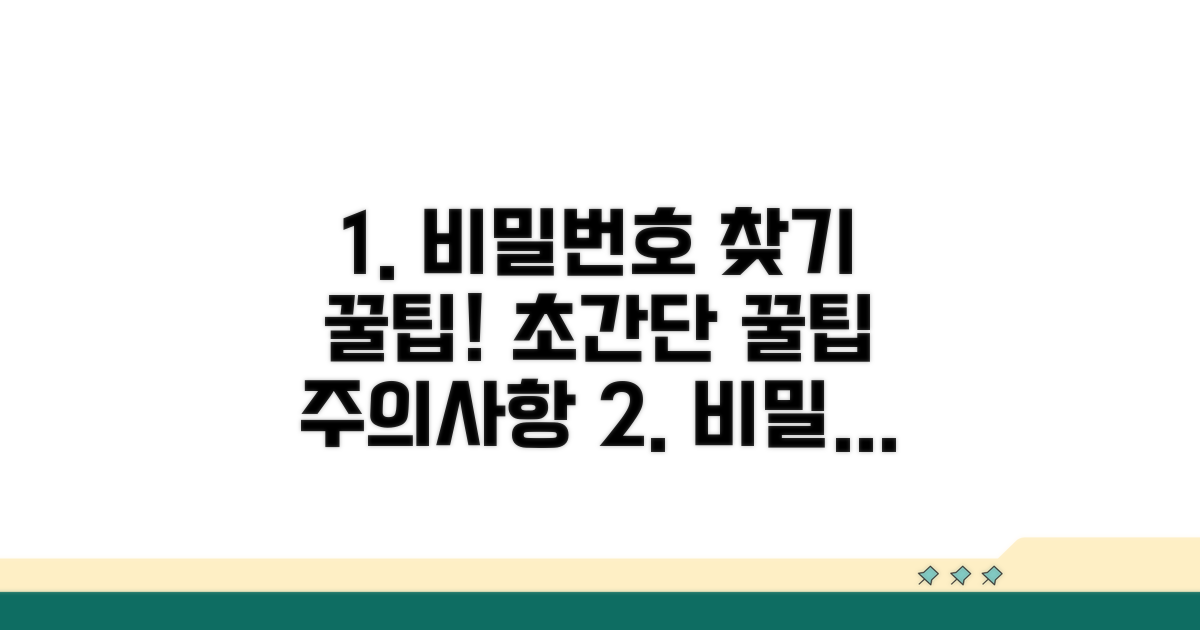 비밀번호 찾기 꿀팁과 주의사항
