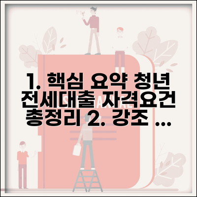 청년 전세자금대출 조건 나이 소득 | 청년 전세대출 자격 요건 완벽 분석
