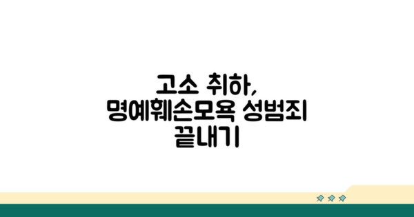 명예훼손, 모욕, 성범죄 고소 취하 과정