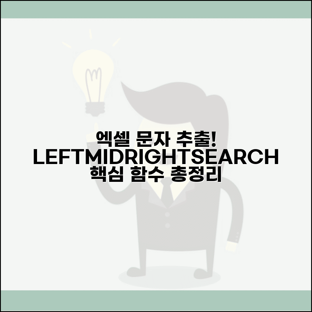 엑셀문자추출 기본 함수 모음 | LEFT/MID/RIGHT/SEARCH 활용 가이드