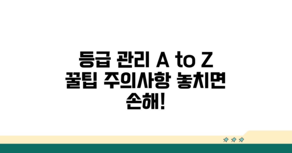 등급 관리 꿀팁과 주의사항