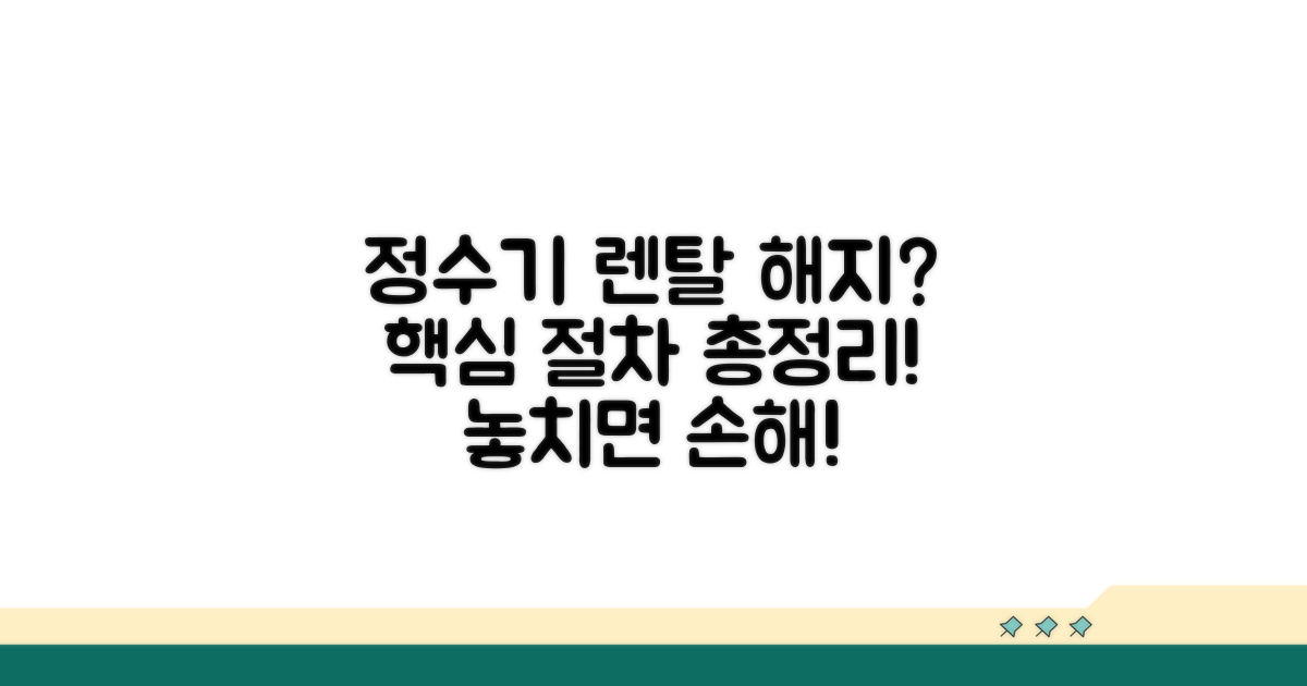 정수기 렌탈 해지, 꼭 알아야 할 절차