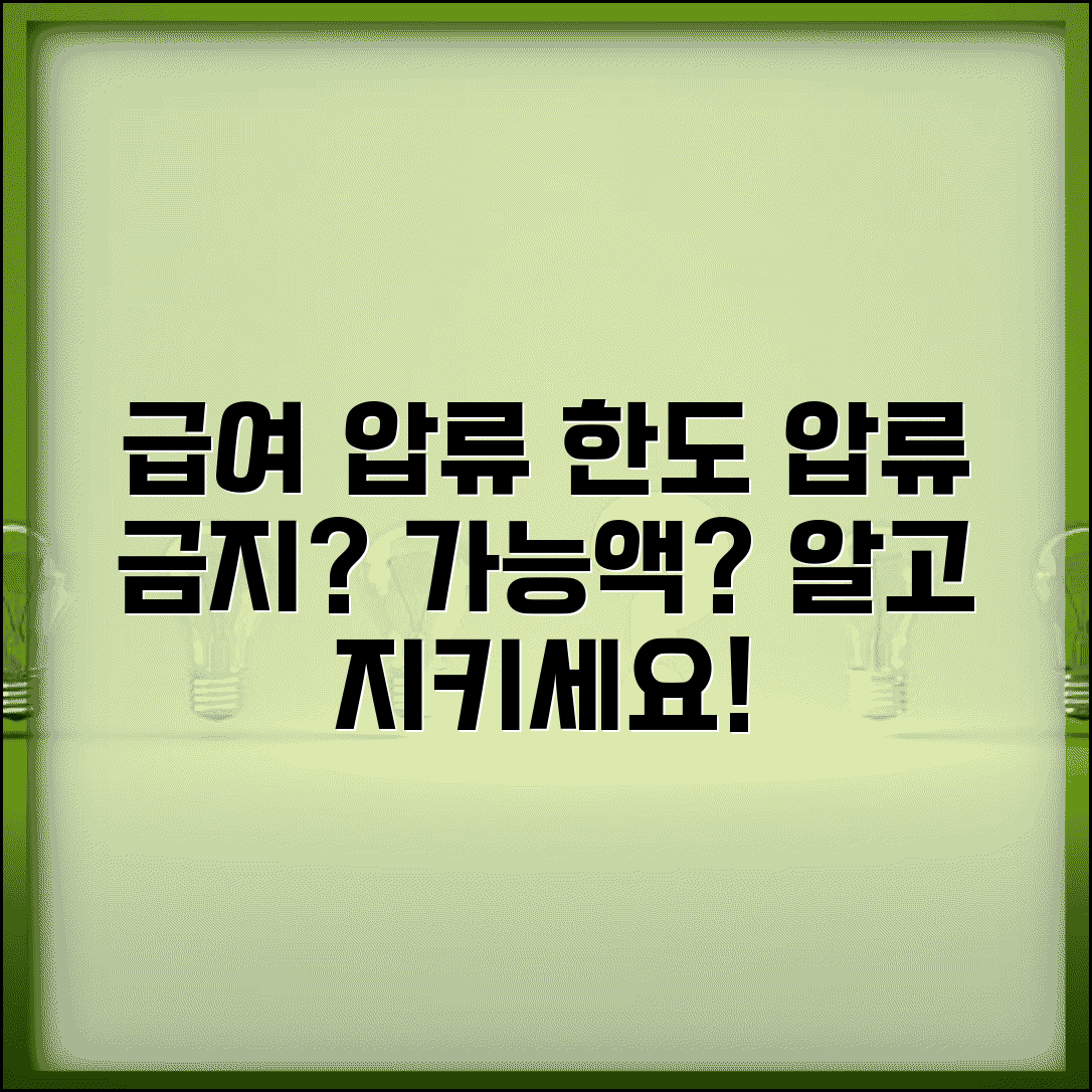 급여 압류 한도 | 근로소득 압류 금지 범위와 압류 가능액