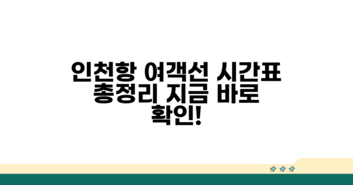 인천 출발 여객선 시간표 확인