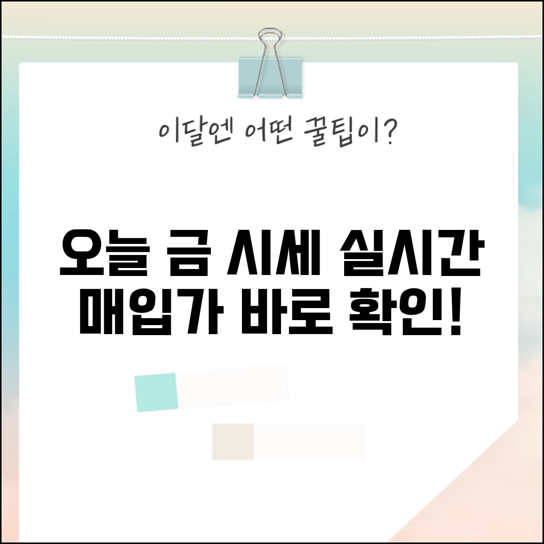 오늘금시세 쉽게 알아보기 | 실시간 시세와 매입가 비교