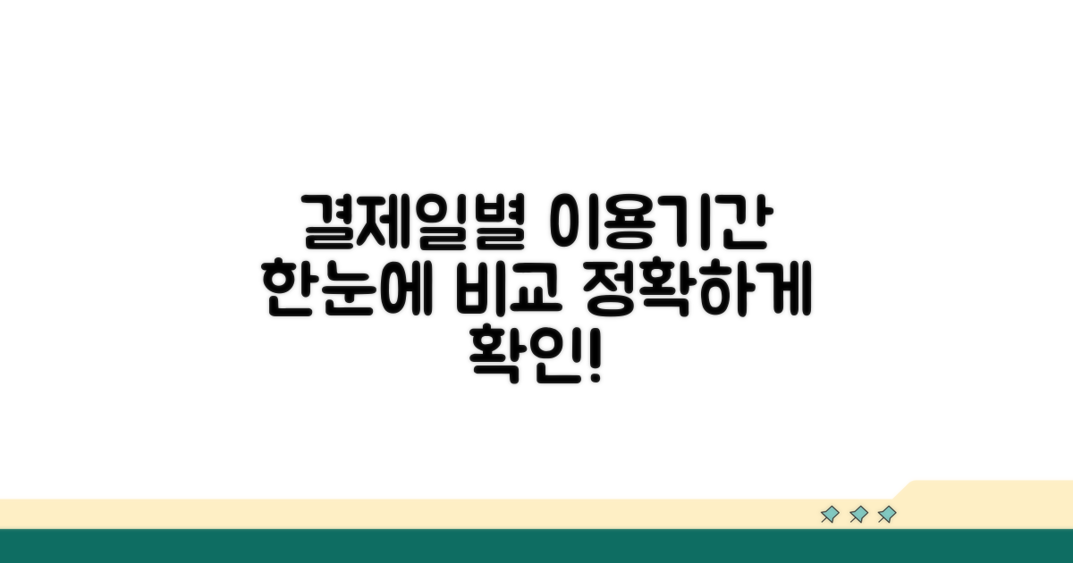 결제일별 이용기간 한눈에 비교