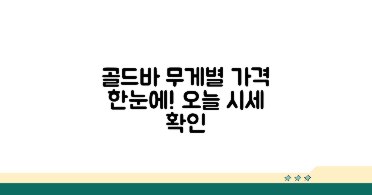 골드바 무게별 가격 한눈에 비교