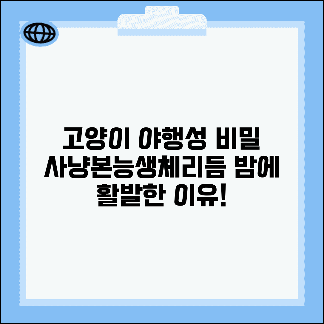 고양이가 밤에만 활발해지는 이유 | 야행성, 생체리듬, 사냥본능의 비밀 파헤치기