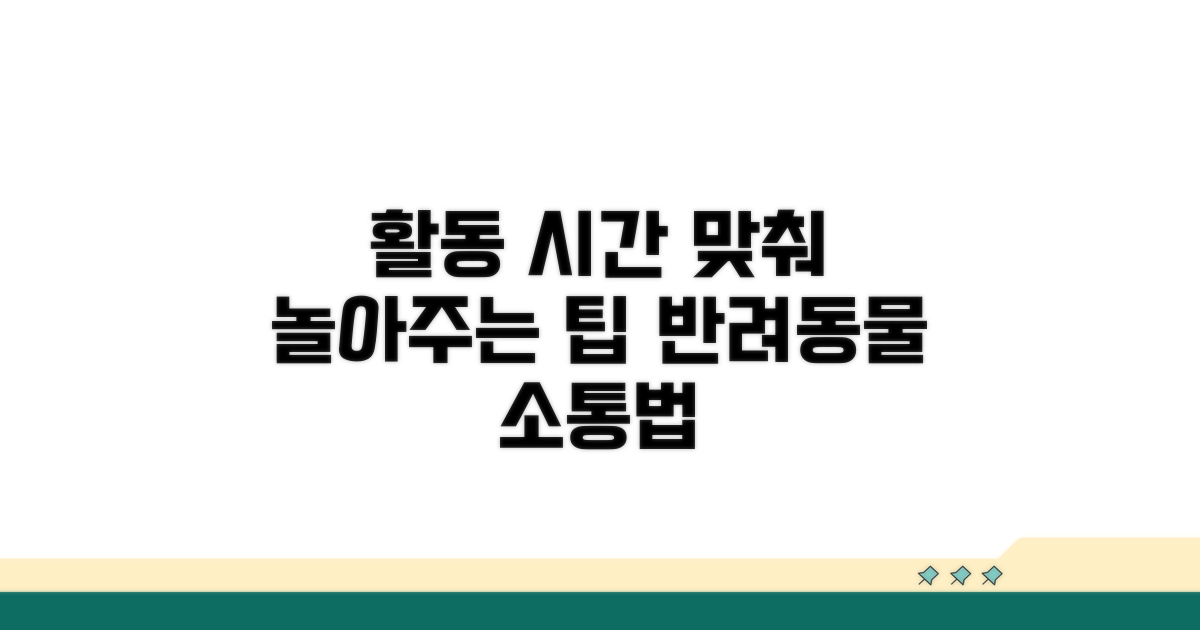 활동 시간 맞춰 놀아주기 팁