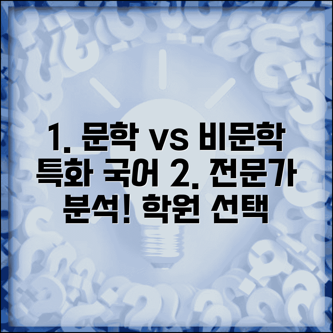 고등 국어 학원 문학 vs 비문학 특화 | 전문성 등급 및 국어 학원 선택 가이드
