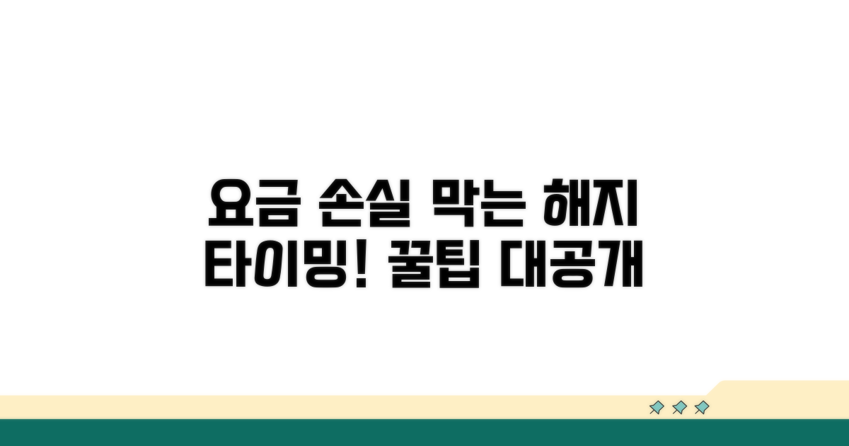 요금 손실 막는 해지 타이밍