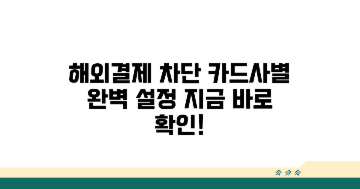카드사별 해외결제 차단 완벽 설정