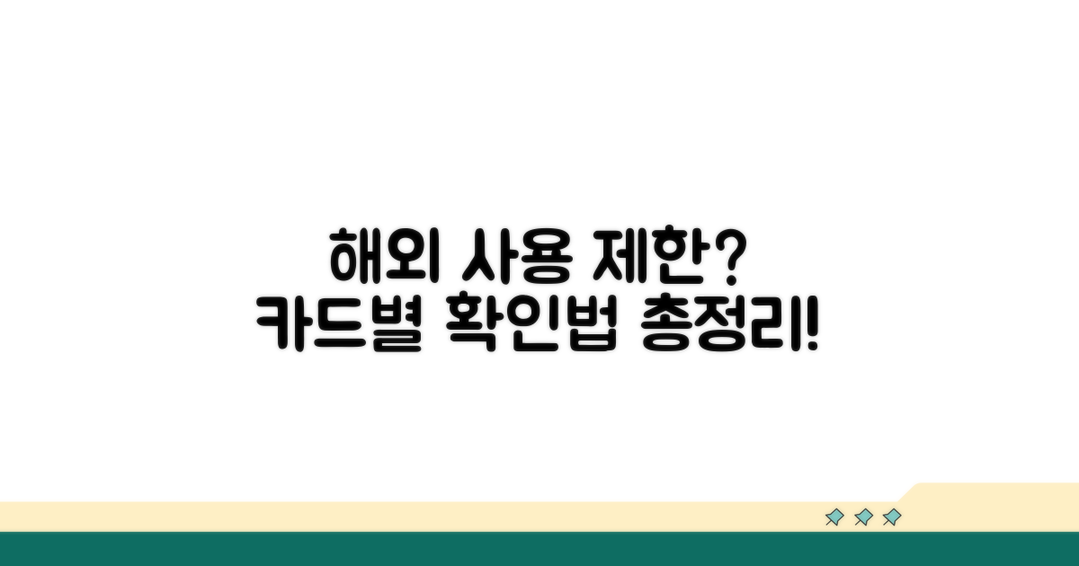 해외사용 제한, 카드별 확인 방법