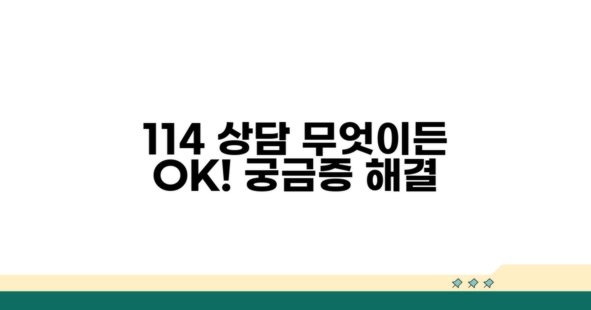 114 전화 상담, 무엇이든 물어보세요