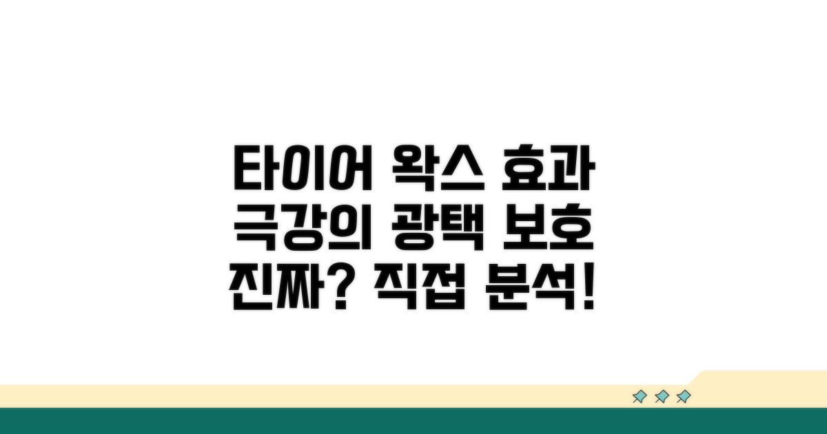 타이어 왁스 코팅 효과 완벽 분석