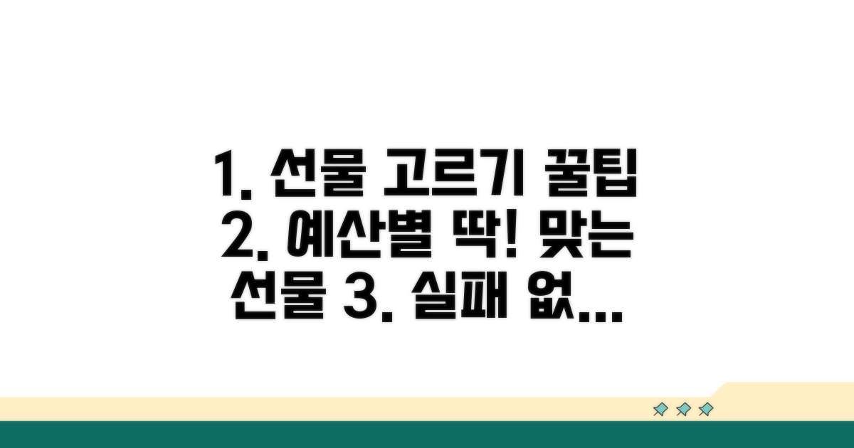 예산별 선물 선택 가이드