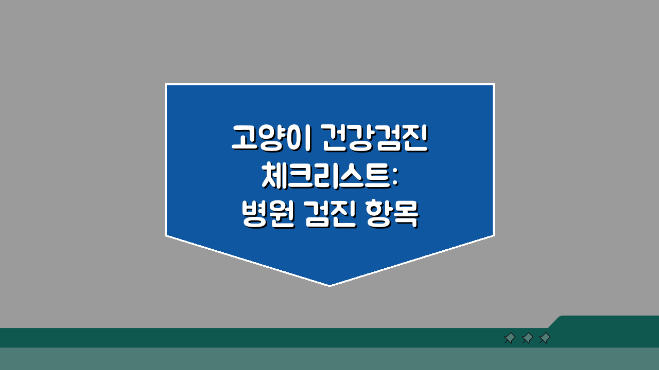고양이 건강검진 체크리스트: 병원 검진 항목 7가지 확인법