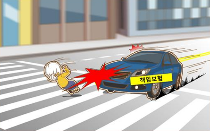 교차로에서 발생한 자동차 접촉사고 현장