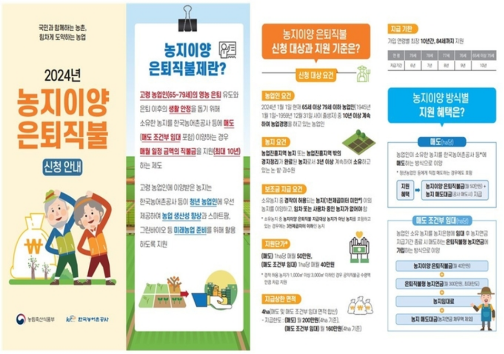 농지이양 은퇴직불금 제도 안내 이미지