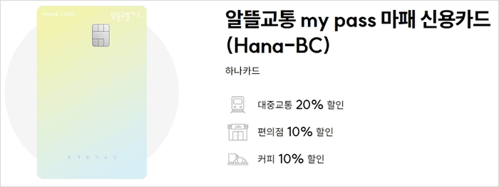 대중교통 할인 신용카드 이용 이미지