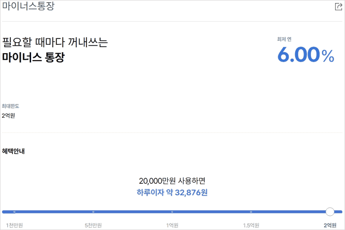 케이뱅크 마이너스통장 금리 구조 안내