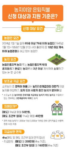 농지이양 은퇴직불금 신청 대상 요건 확인