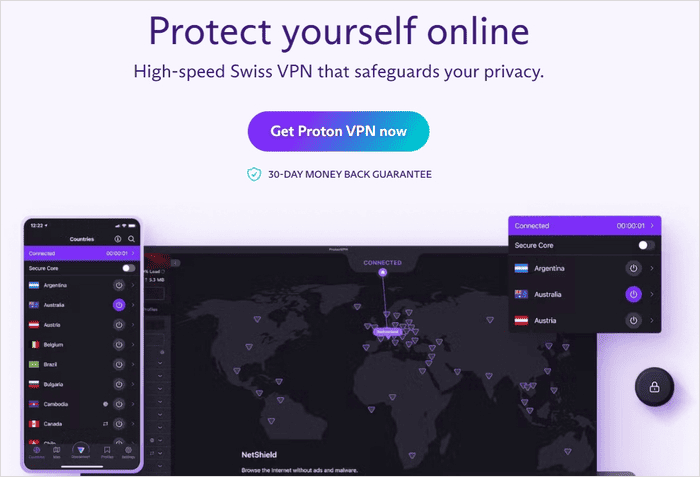 프로톤 VPN 무료 계정 생성 화면