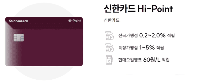 신한 하이포인트카드, 단종되어 발급 불가
