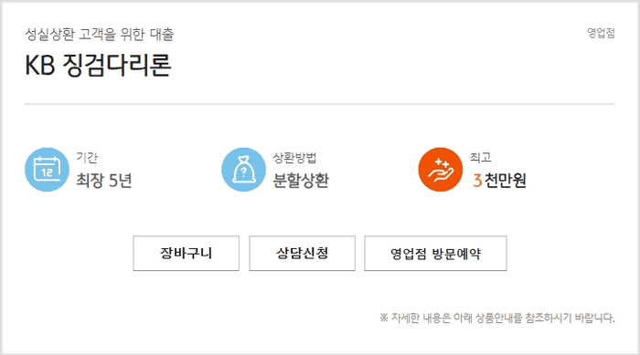 징검다리론 국민은행 안내
