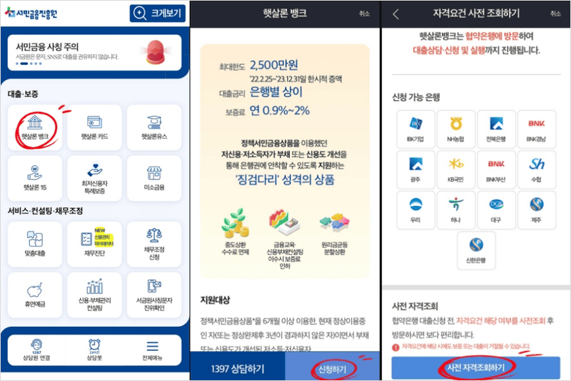 햇살론일반 신청방법 안내