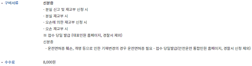 운전면허증 재발급 신청용 사진 규격과 준비물 안내
